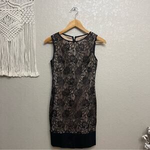 Cache lace black Floral Cocktail Dress sz 0